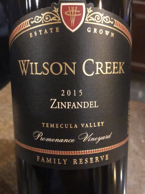 Wilson Creek - Family Reserve Promenance Vineyard Zinfandel - 2015