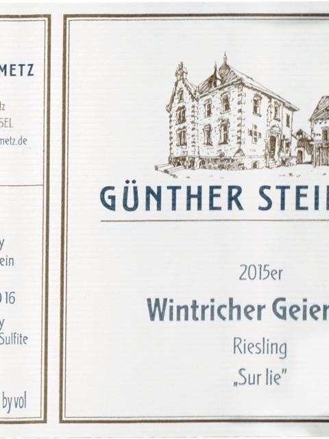 Günther Steinmetz - Wintricher Geierslay Riesling Sur lie - 2015