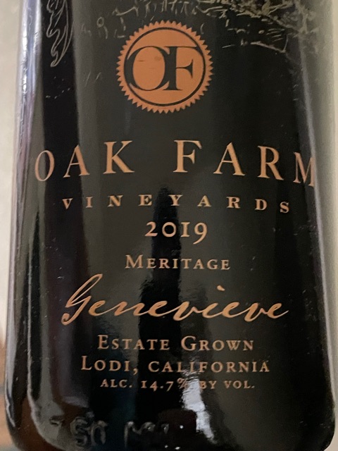 Oak Farm - Estate Blend Series Estate Grown Genevieve Meritage - 2019