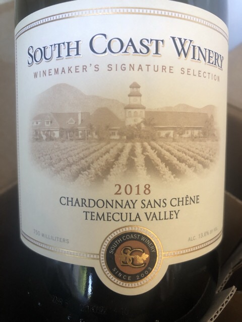 South Coast Winery - Chardonnay Sans Chêne - 2018