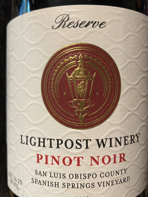 Lightpost Winery - Spanish Springs Reserve Pinot Noir - 2019