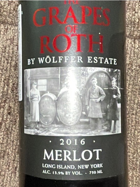 Wölffer Estate - The Grapes of Roth Merlot - 2016