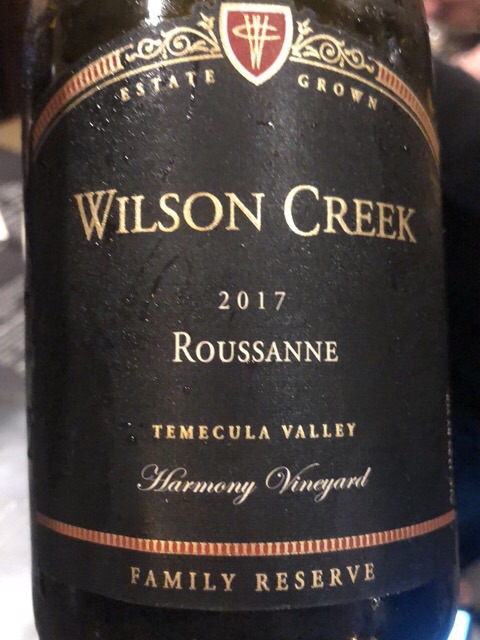 Wilson Creek - Family Reserve Harmony Vineyard Roussanne - 2017