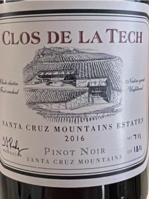 Clos de la Tech - Santa Cruz Mountains Estates Pinot Noir - 2016