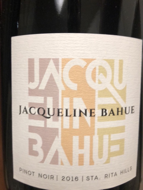 Jacqueline Bahue - Sta. Rita Hills Pinot Noir - 2016