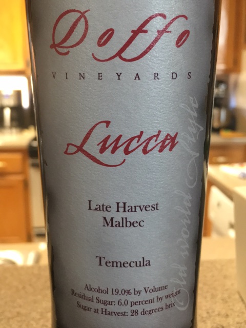 Doffo - Lucca Late Harvest Malbec Temecula - N.V.