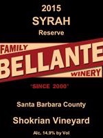 Bellante Family Winery - Syrah Reserve - Shokrian Vineyard - 2015