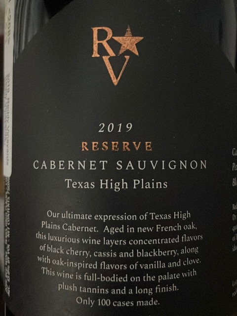 Reddy Vineyards - Reserve Cabernet Sauvignon - 2019