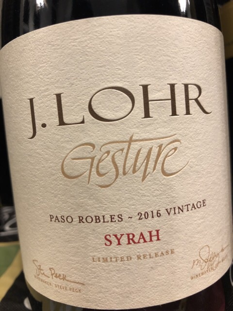 J. Lohr - Gesture Syrah - 2016