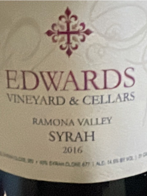 Edwards Vineyard &amp; Cellars - Syrah - 2016
