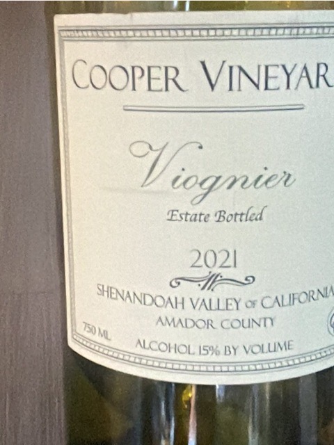 Cooper Vineyards - Viognier - 2021