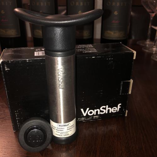 Stainless Steel Vacuum Wine Pump by VonShef 