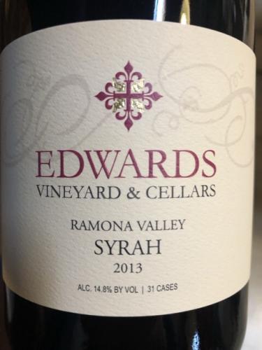 Edwards Vineyard &amp; Cellars - Ramona Valley Syrah - 2013