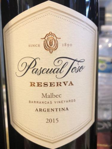 Pascual Toso - Reserva Malbec (Barrancas Vineyards) - 2015