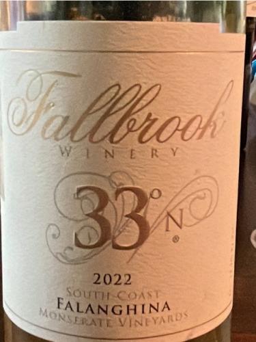 Fallbrook - Monserate Vineyard 33°N Falanghina - 2022