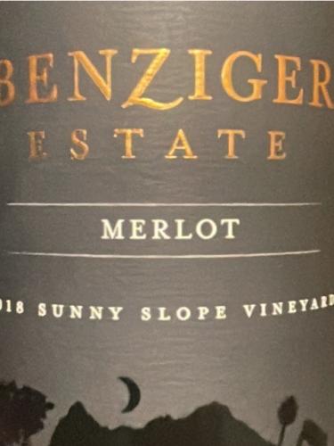 Benziger - Sunny Slope Vineyard Merlot - 2018