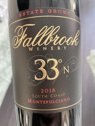 Fallbrook - Gracie Hill Vineyard 33°N Winemaker's Vineyard Collection #5 Montepulciano - 2018