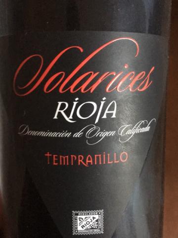 Solarices - Rioja Tempranillo - 2014