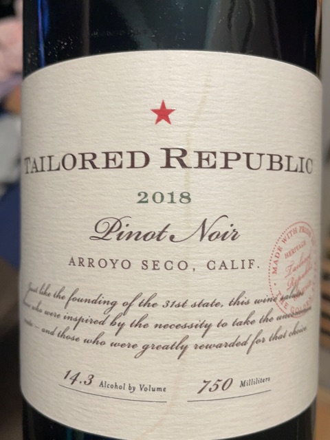 Tailored Republic - Pinot Noir - 2018