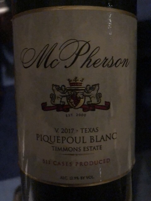 McPherson Cellars - Timmons Ranch Piquepoul Blanc - 2017