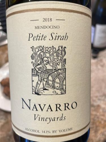 Navarro Vineyards - Petite Sirah - 2018
