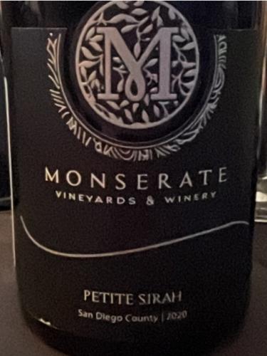 Monserate Vineyards &amp; Winery - Petite Sirah - 2020